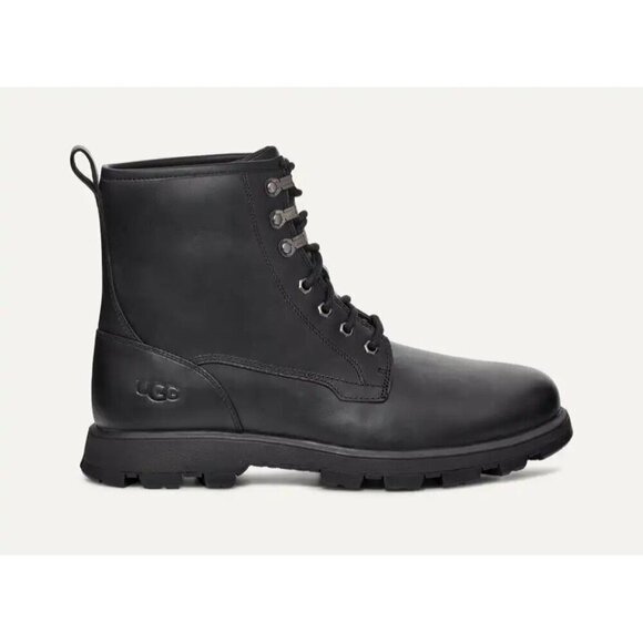 Mens Ugg Black Kirkson Waterproof Leather Boots Size: 11 - NEW - Picture 1 of 6